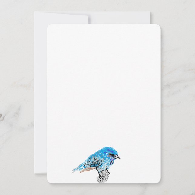 Invitation : Oiseau Bleu Du Bonheur (Devant)