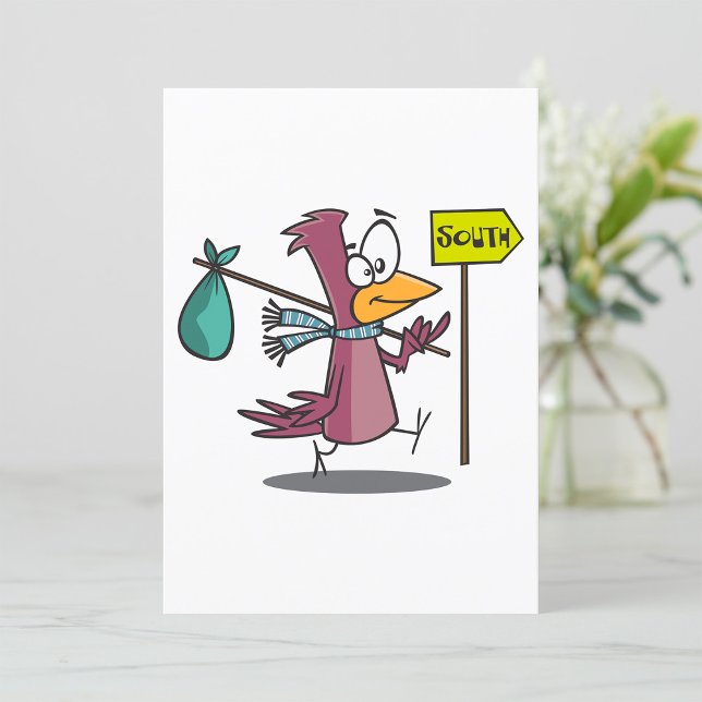 Invitation Oiseau de dessin animé migrant vers le sud (Créateur téléchargé)