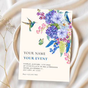 Invitation Oiseau floral esthétique élégant 