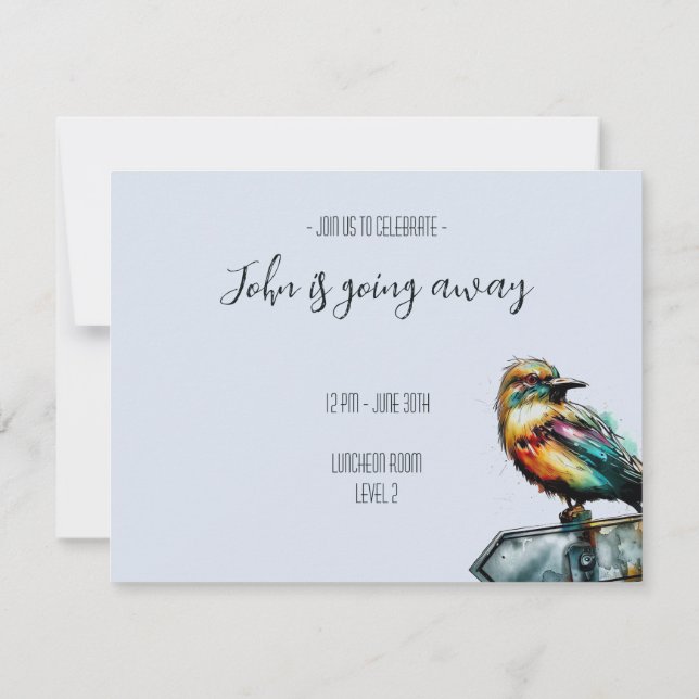 Invitation Oiseau sur un panneau qui s'éloigne de l'invitatio (Dos)