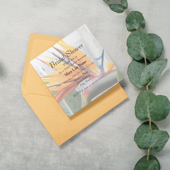 Invitation Oiseau tropical du Paradis Fête des mariées floral (In Situ)