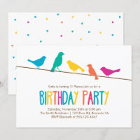 Oiseaux colorés Fête d'anniversaire