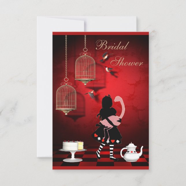 Invitation Oiseaux d'Alice et de Flamant rose et Fête de la (Devant)