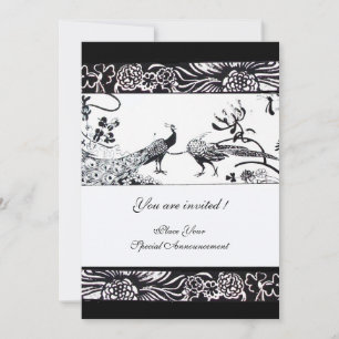 Invitation OISEAUX D'AMOUR DE MARIAGE, noir et blanc