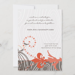 Invitation Oiseaux d'amour en cage en bois flotté beige terra