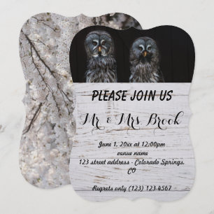 Invitation Oiseaux de Hibou Aiment Branches Destinée Destinée