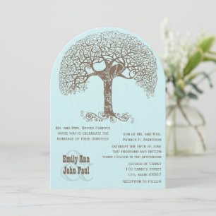 Invitation Oiseaux de l'amour de la forêt rustique assis dans