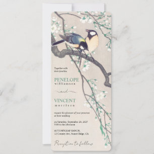 Invitation Oiseaux de l'amour - Mariage d'art vintage