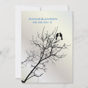 Invitation oiseaux de l'amour modernes mariage rustique à la