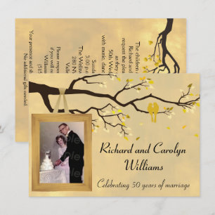 Invitation Oiseaux de l'Amour pour un Anniversaire