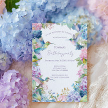 Oiseaux de mer Whimsical avec Hydrangeas anniversa