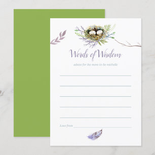 Invitation Oiseaux de verdure Nest Twins Baby shower Maman Co