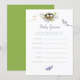 Invitation Oiseaux de verdure Nid Twins Baby shower Baby Gues