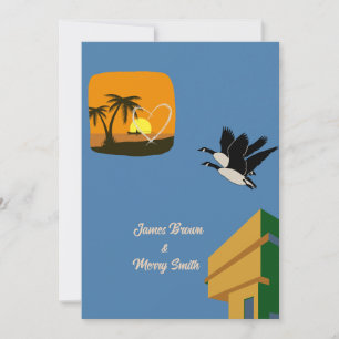 Invitation Oiseaux en amour suivant le Mariage du coeur
