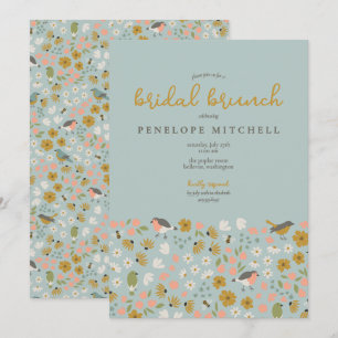 Invitation Oiseaux et abeilles Floral Bridal Brunch Douche