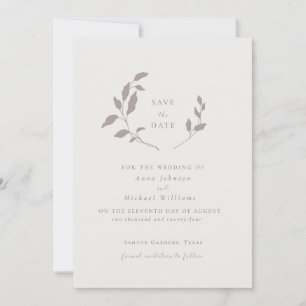 Invitation Oiseaux et feuilles roses   beige enregistrer la d