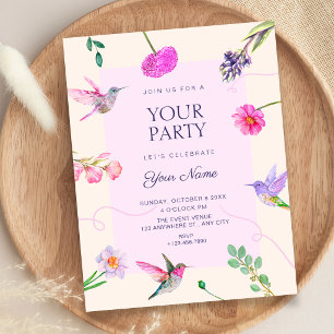 Invitation Oiseaux floraux