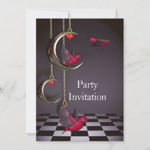 Invitation Oiseaux Free Party Invitation Rouge Ros