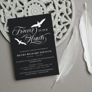 Invitation Oiseaux Gris Qui S'Envolent Pour Toujours Dans Nos