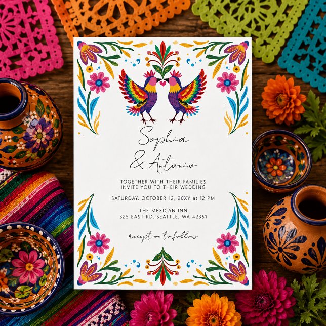 Invitation Oiseaux Mexicains Vibrants Otomi Fleurs Fiesta Mar (Vibrant Mexican Birds Otomi Floral Fiesta Wedding Invitation
4.8 out of 5 stars rating
)