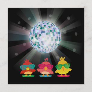 Invitation Oiseaux mignons avec des nuances dansant et