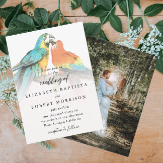 Invitation Oiseaux tropicaux Élégant Whimsical Mariage modern