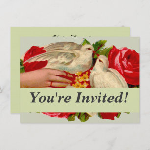 Invitation Oiseaux vintages Victorian Love Dove Art classique