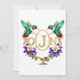 Invitation OJN Colibri Mariage Toutes Lettres Personnalisé CO