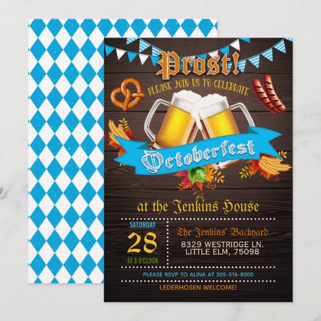 Invitation Oktoberfest (Devant / Derrière)