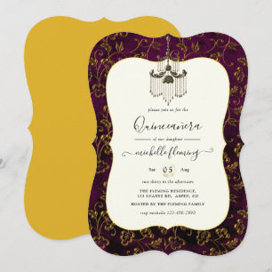 Invitation Old Gold Elegance Quinceañera