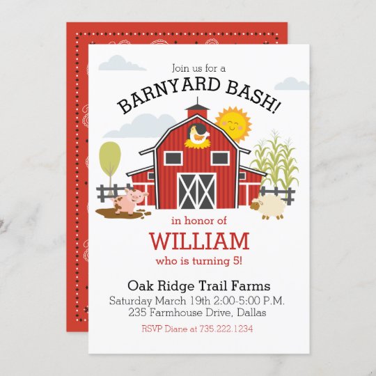 Invitation Old Macdonald Farm Barnyard Fete D Anniversaire Zazzle Fr