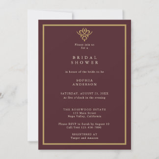Invitation Old Money Burgundy Bridal Shower