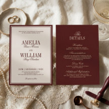 Old Money Classy Timeless Burgundy Wedding