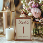 Invitation Old Money Terracotta Boho Wedding Table Number<br><div class="desc">Classy  and elegant old money beige and auburn terracotta wedding table numbers. As you see it features a cream old money background with dusty terracotta script that match the whole suite.</div>