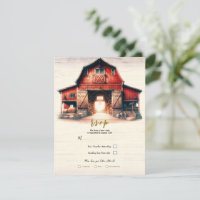 Old Red Barn Rustic Mariage campagnard R.S.V.P.