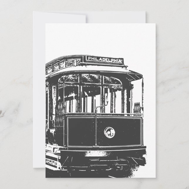 Invitation Old tram | Streetcar Philadelphie | Vintage (Devant)
