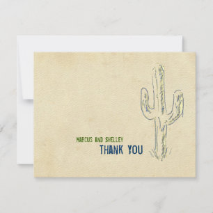 Invitation Old West Cactus Western Notes de remerciements
