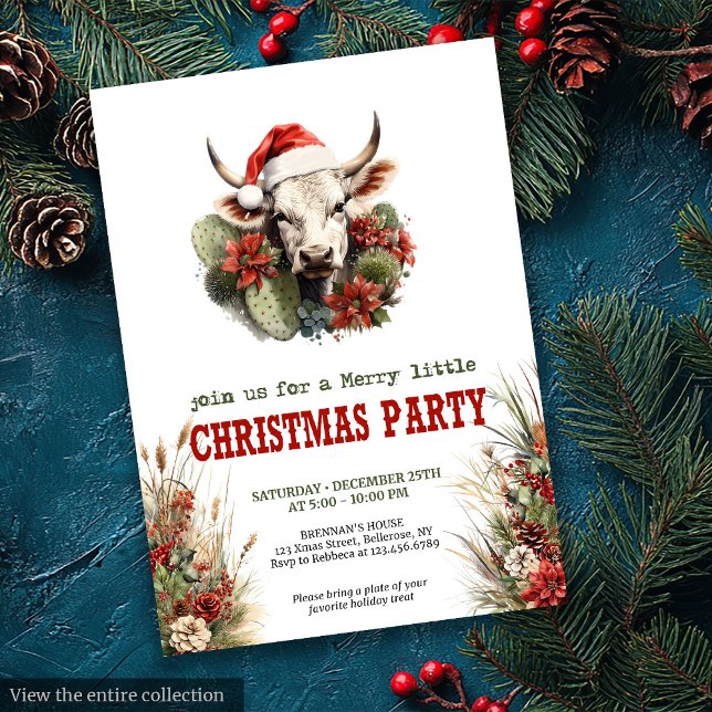 Invitation Old West Christmas party editable digital invites (Old West Christmas party editable digital invitation

)