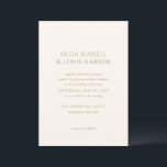 Invitation Olga Ivory et Gold Mariage moderne<br><div class="desc">Invitations de mariage modernes avec un design propre et simple avec des polices audacieuses.</div>