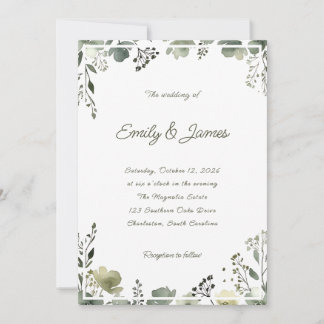 Invitation Olive Floral Wedding