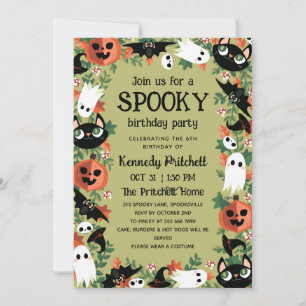 Invitation Olive Green Éffrayant Halloween Parti Anniversaire