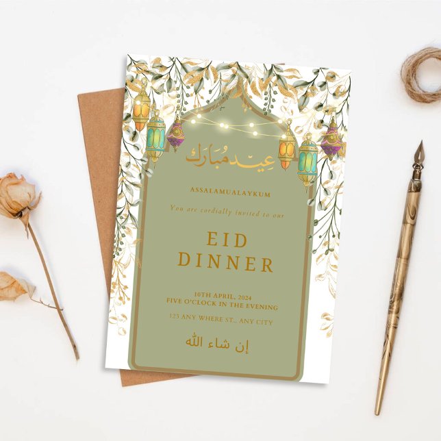 Invitation Olive Green Eid (Créateur téléchargé)
