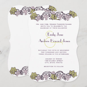 Invitation Olive Green Vintage Lavender Vineyard Mariage