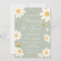 Olive Sage Daisy Retro Mommy to Bee Baby shower