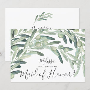 Invitation Olive Serez-vous ma servante d'honneur ?