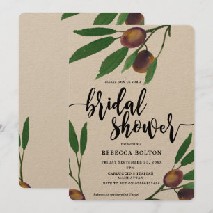 Invitation olive toscane moderne kraft nuptiale douche invita