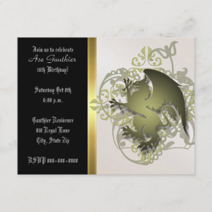 Invitation olive urbain de fête d'anniversaire de