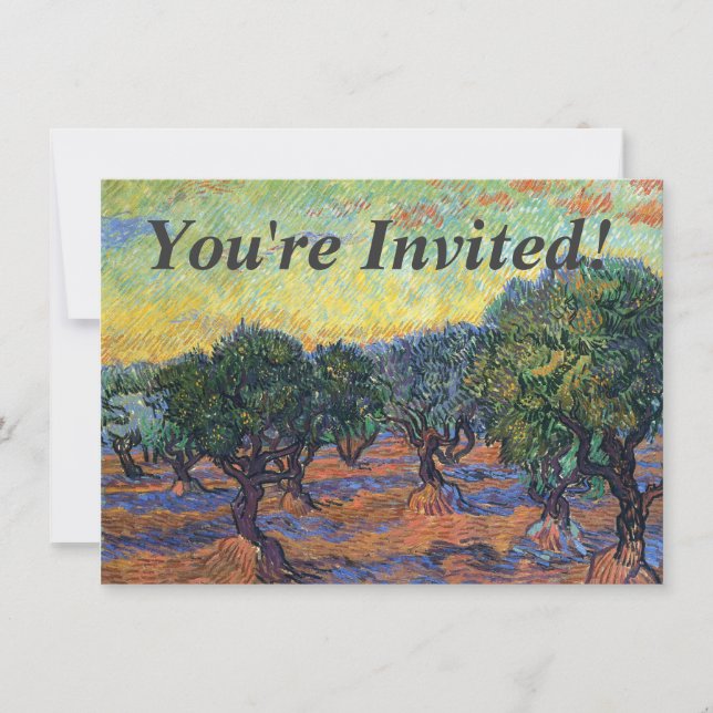 Invitation Oliveraie de Vincent Van Gogh Impressionnisme Art (Devant)