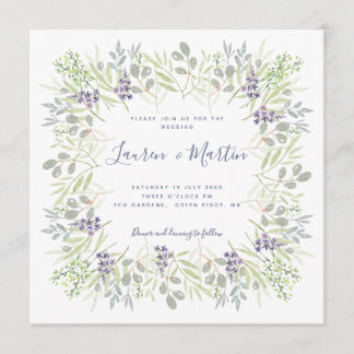 Invitation Olives de campagne et Mariage de verdure romarin