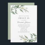 Invitation Olives. Fleurs Douces 16. 16e anniversaire d'été<br><div class="desc">Doux invitation de 16 ans avec olives. Contactez-moi,  s'il vous plaît,  si vous avez besoin d'autres articles.</div>